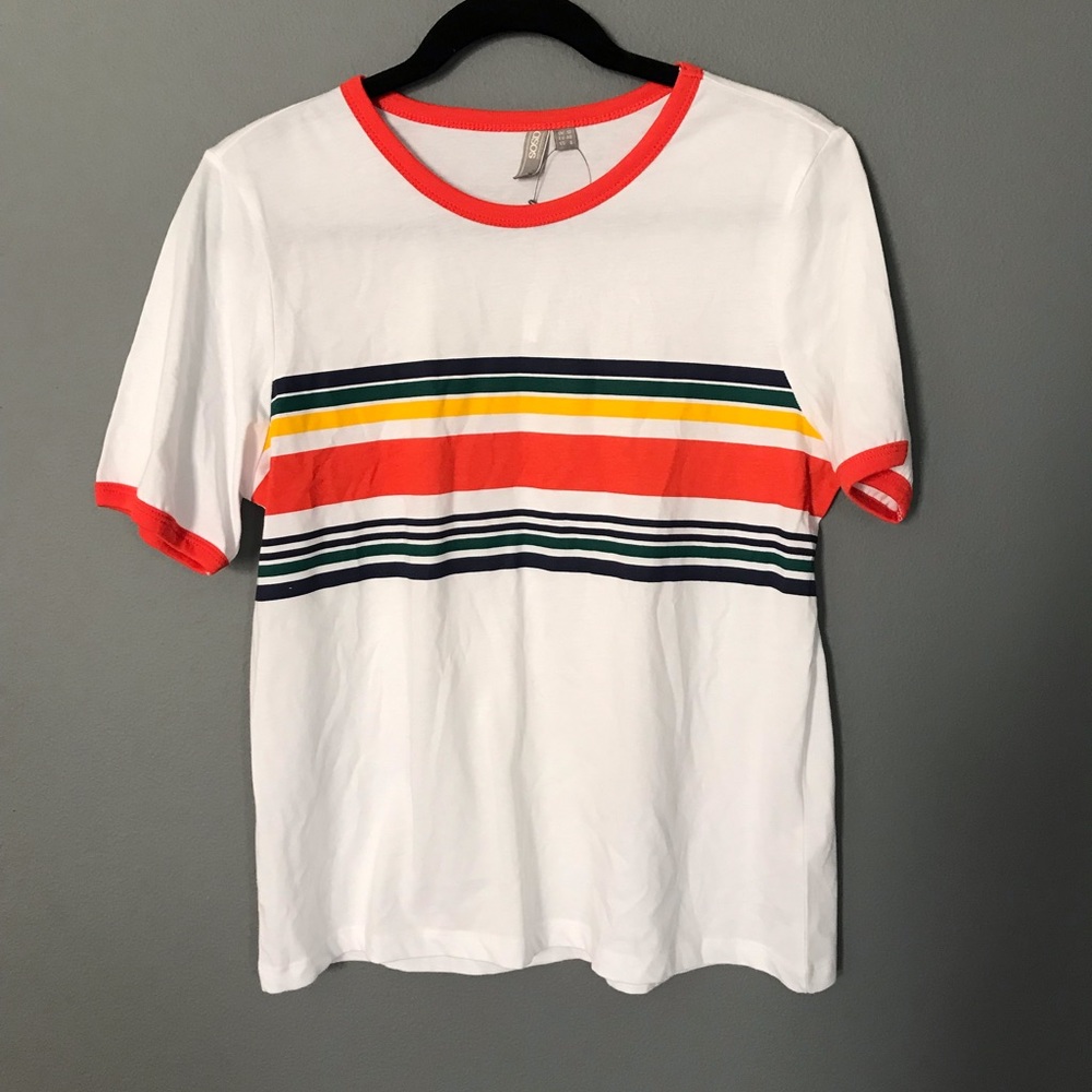 Asos white striped t-shirt